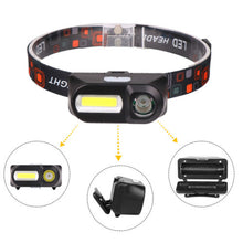 Load image into Gallery viewer, Rechargeable 180 + 100 Lumen COB Headlight